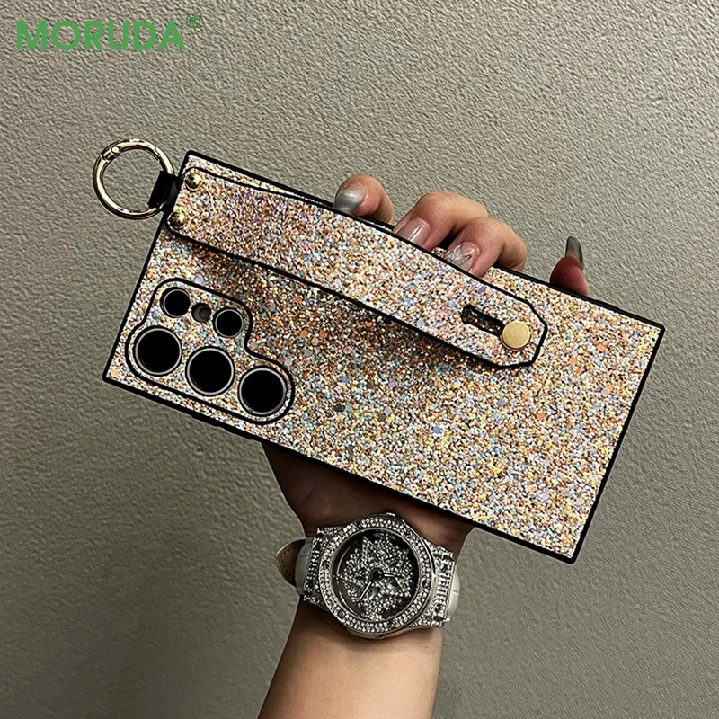 Чехол с кольцом-браслетом и блестящими бриллиантами для Samsung S24 Ultra S21 S22 S23 Plus