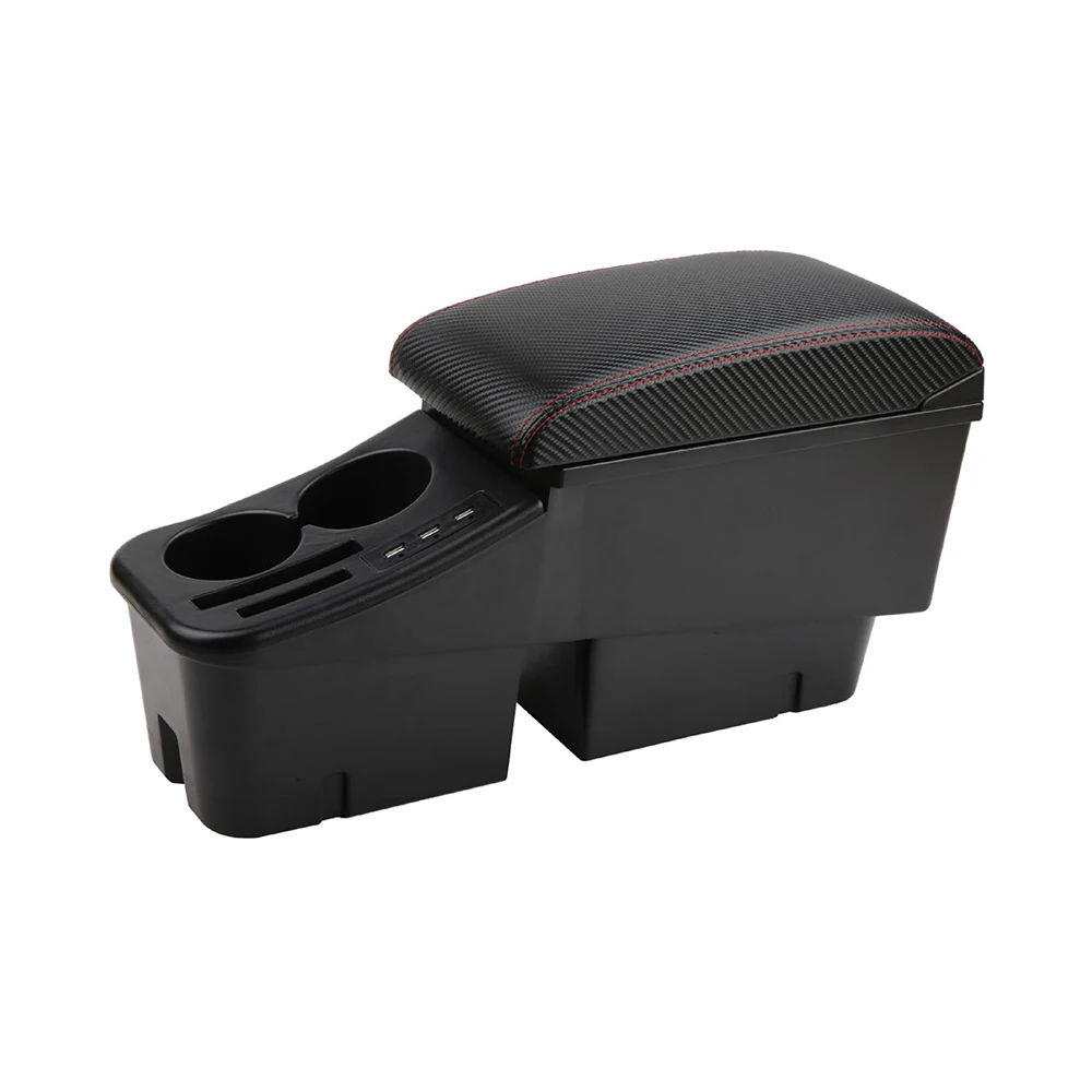 

New Revision Universal Central Car Armrest Storage Box Cup Holder Ashtray Modification Adjustable Double Auto Armrest Box