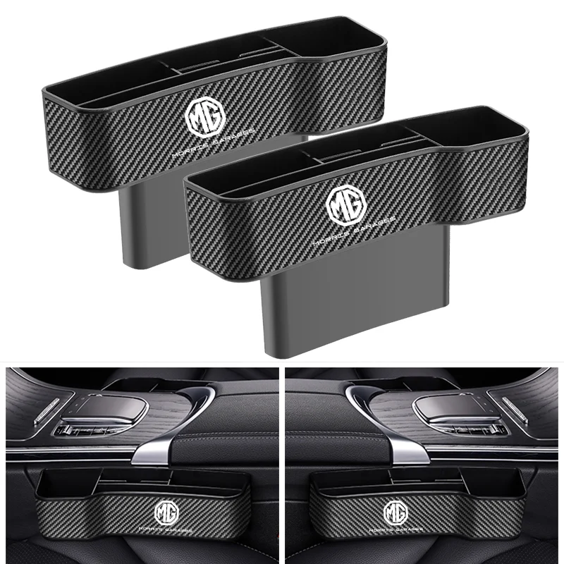 

Car Storage Box Carbon Fiber Leather Car Seat Gap Storage Box Organizer Bag For MG 3 5 6 ONE ZS EZS GS mobile storage box