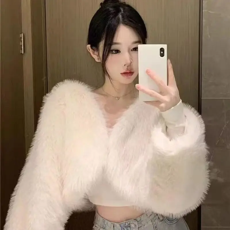 Пальто для женщин из меха и искусственного Roupas Femininas зимняя куртка короткие топы