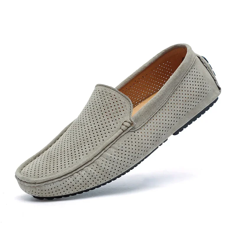 Лоферы мужские из натуральной кожи дизайнерские без застежки повседневная обувь