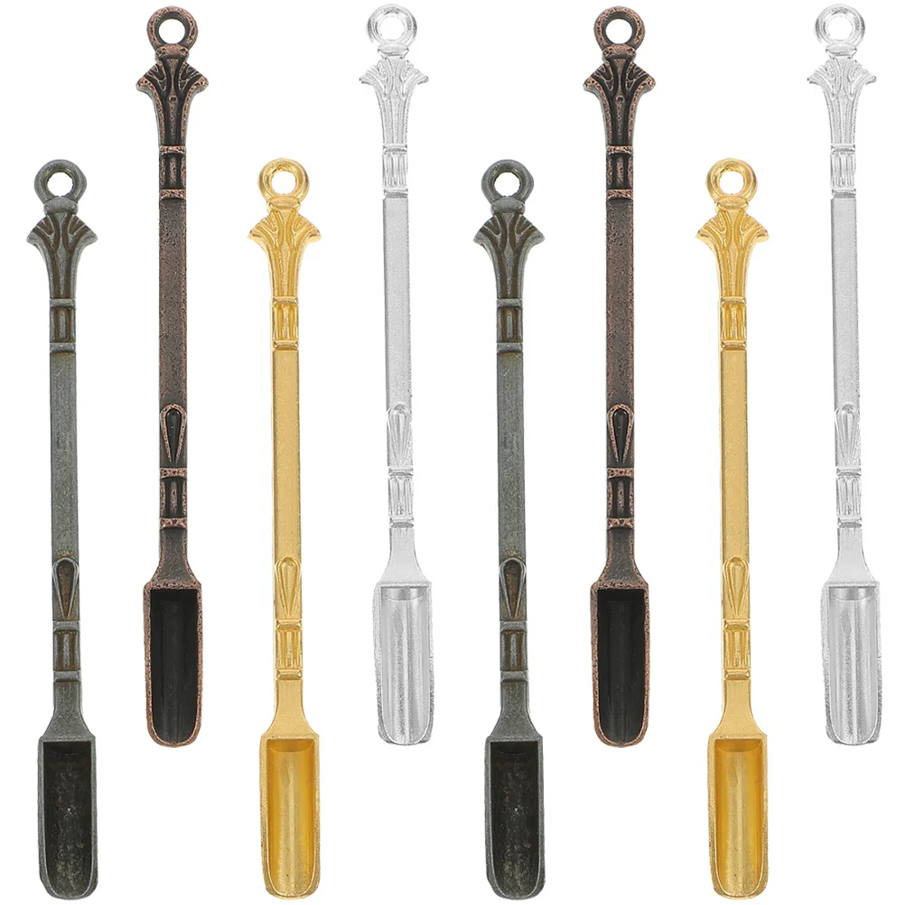 

8 Pcs Belt Ring Mini Retro Design Delicate Metal Scoops Exquisite Tea Iron Tiny Shovels Laboratory