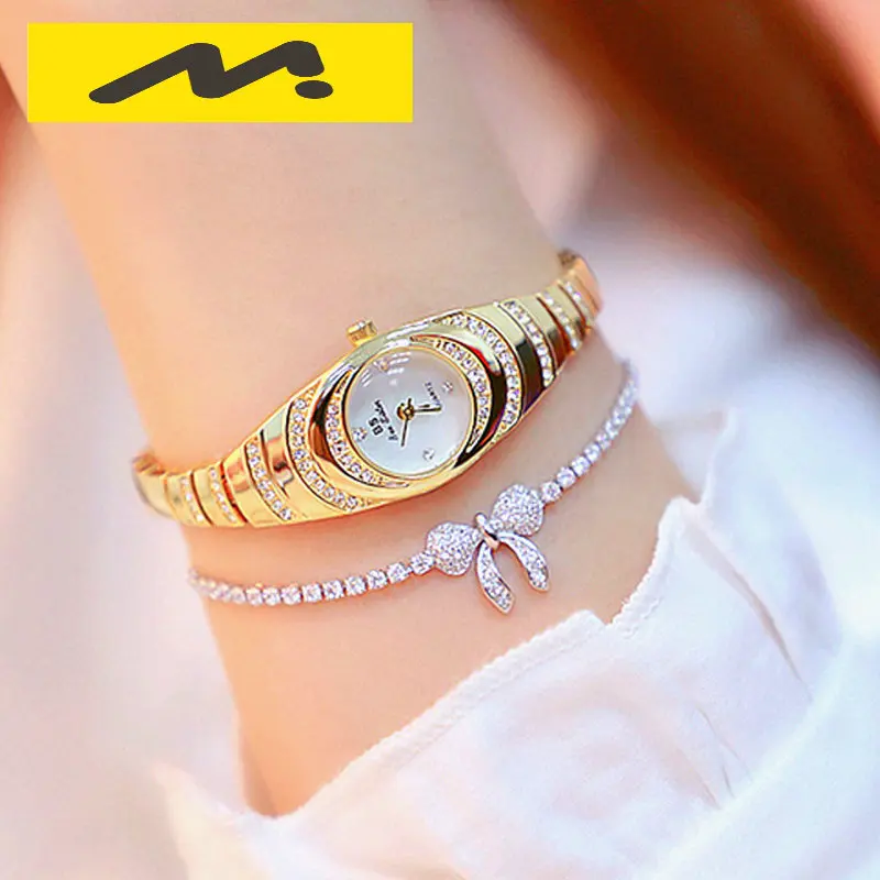 High-quality Japanese movement Fashion Small Watches For Women Rose Gold Luxury Ladies Wristwatch Diamond Female Bracelet Watch