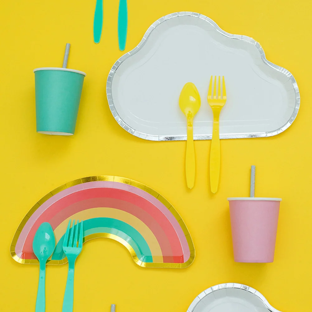 

8pcs/set Cloud Shaped Plate Paper Dish Party Cloud Shaped Dish Fruit Paper Serving