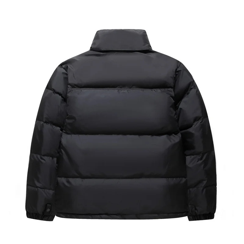 Men's Padded White Eiderdown Overalls Winter Jacket Hooded Jacket Casual Loose Size Cotton Warm Solid Color Down Jacket