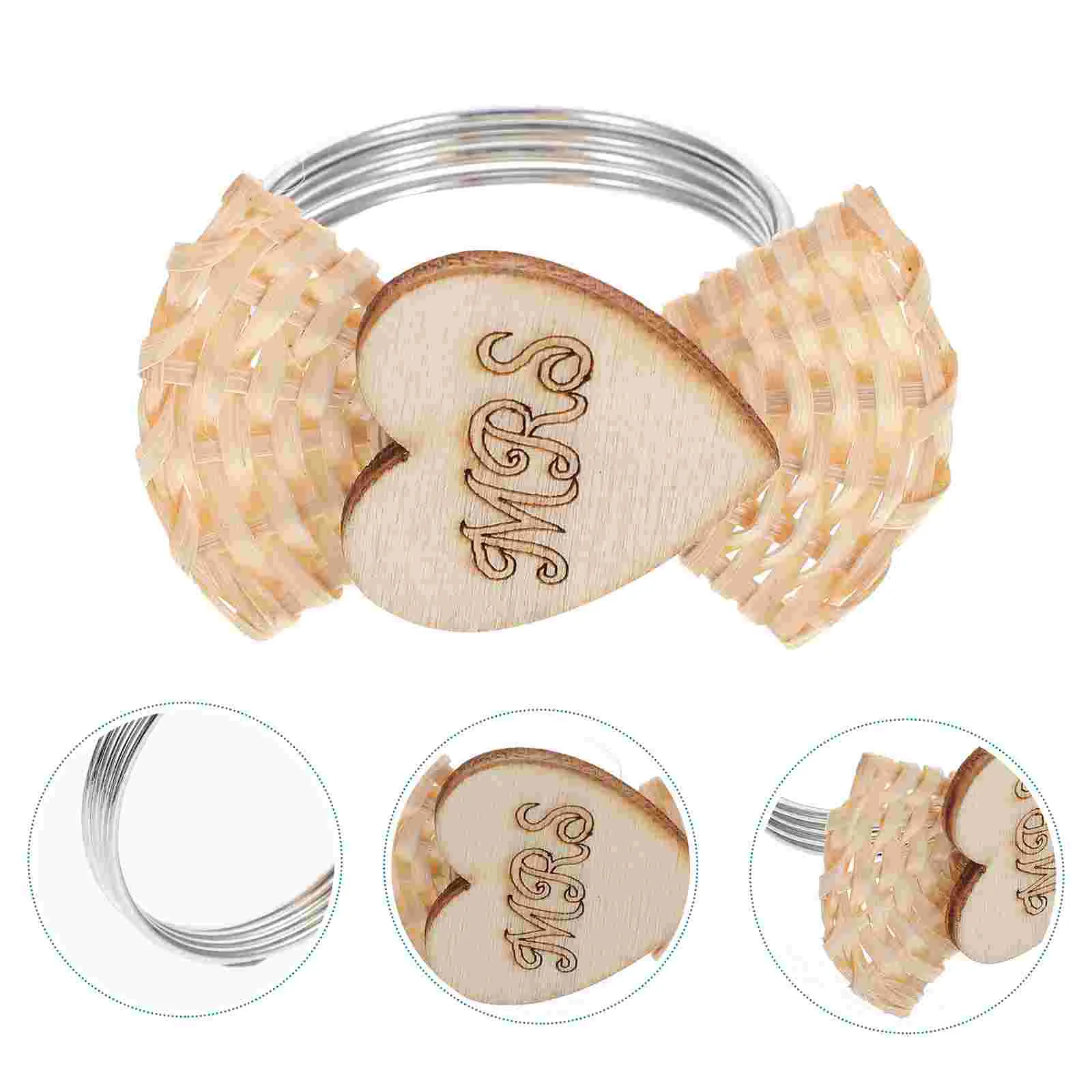 

Napkin Ring Party Heart Shape Napkin Clasp Decorative Rattan Napkin Buckle