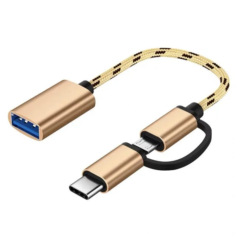 

2 In 1 USB 3.0 OTG Adapter Cable Type-C Micro USB To USB 3.0 Interface Charging Cable Line for Cellphone Converter for Cellphone