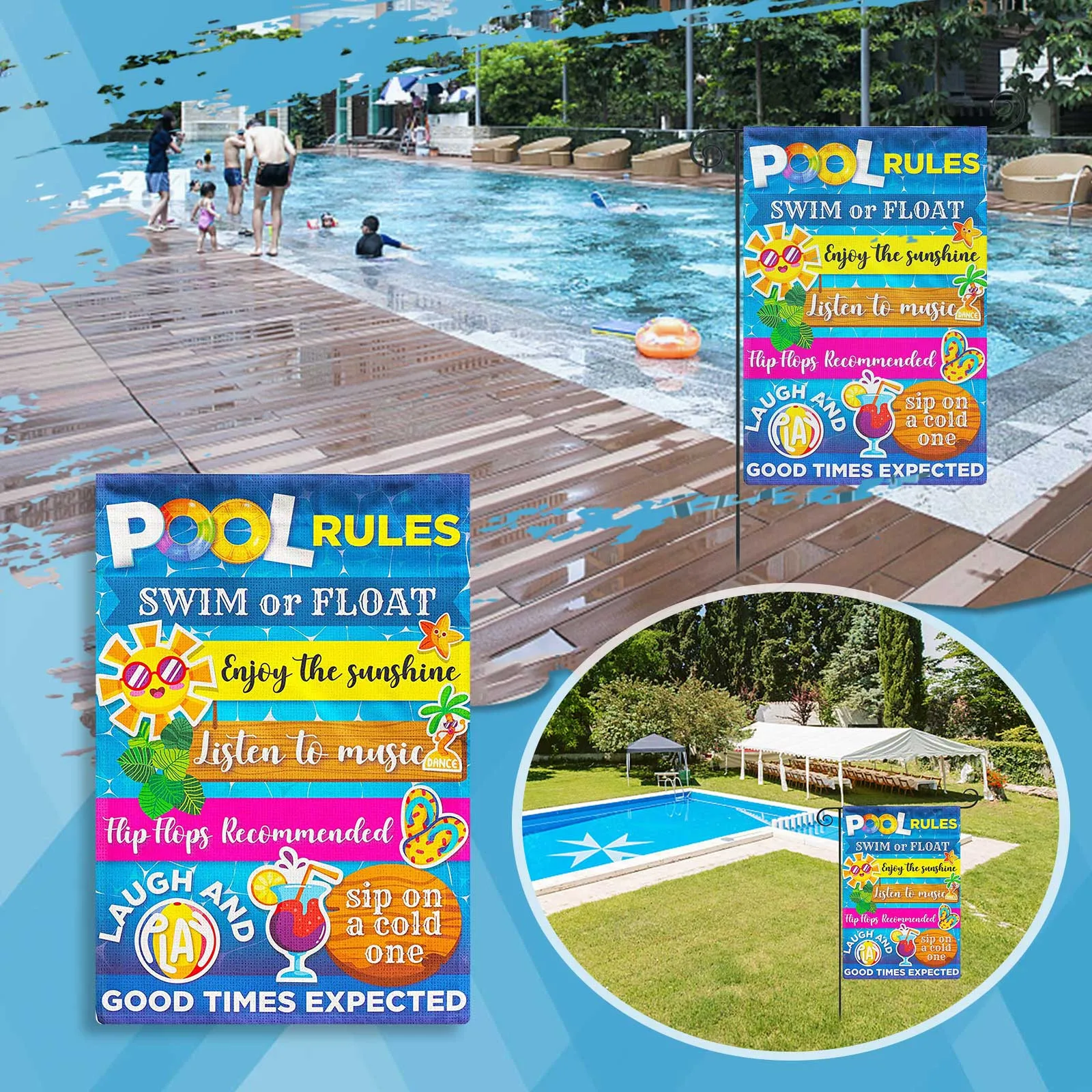 

Наружные знаки в бассейне, знаки для сада, фотообои, Декор для дома в саду, флаг для размещения зеленых флагов, 4 домашних флажков