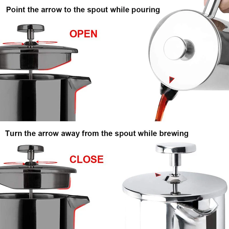 Stainless Steel Coffee Maker Milk Pitcher French Press Teapot Chinese Puer Tea Double-Wall Insulated Moka Pot Accessories |