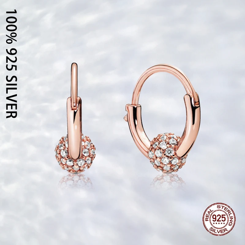 

Женские серьги-кольца из серебра 925 пробы, с бусинами