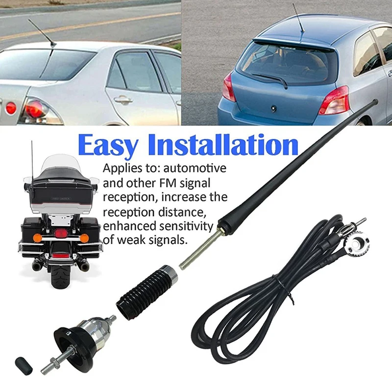 

Black Universal Car Stereo 36cm Rubber Mast Antenna Roof Mount Aerial Replacement 1.3M Car Auto Aerial for Lada for Volkswagen