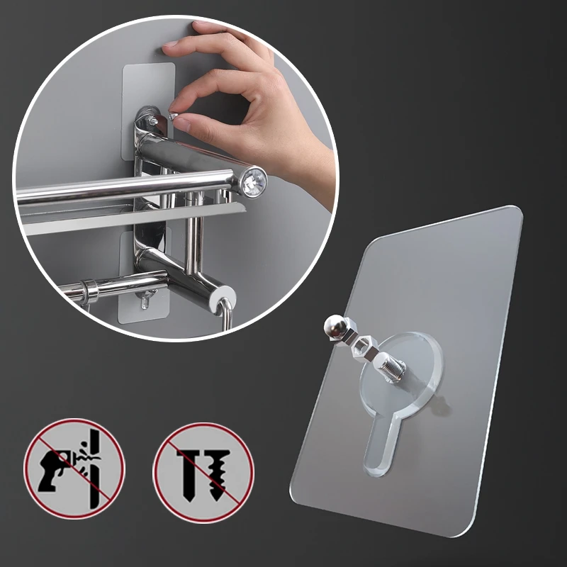 

Настенные крючки для подвешивания 2 шт., прозрачные прочные самоклеящиеся крючки из нержавеющей стали, многофункциональные крепкие клеящие...