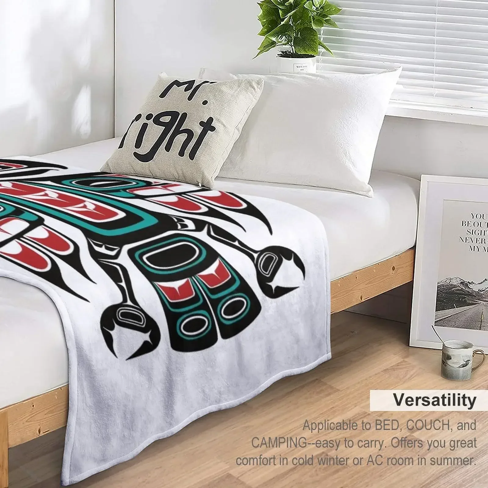 Haida Tlingit натуральный Ворон Тотем плед одеяло Косплей Аниме роскошный бренд мягкие