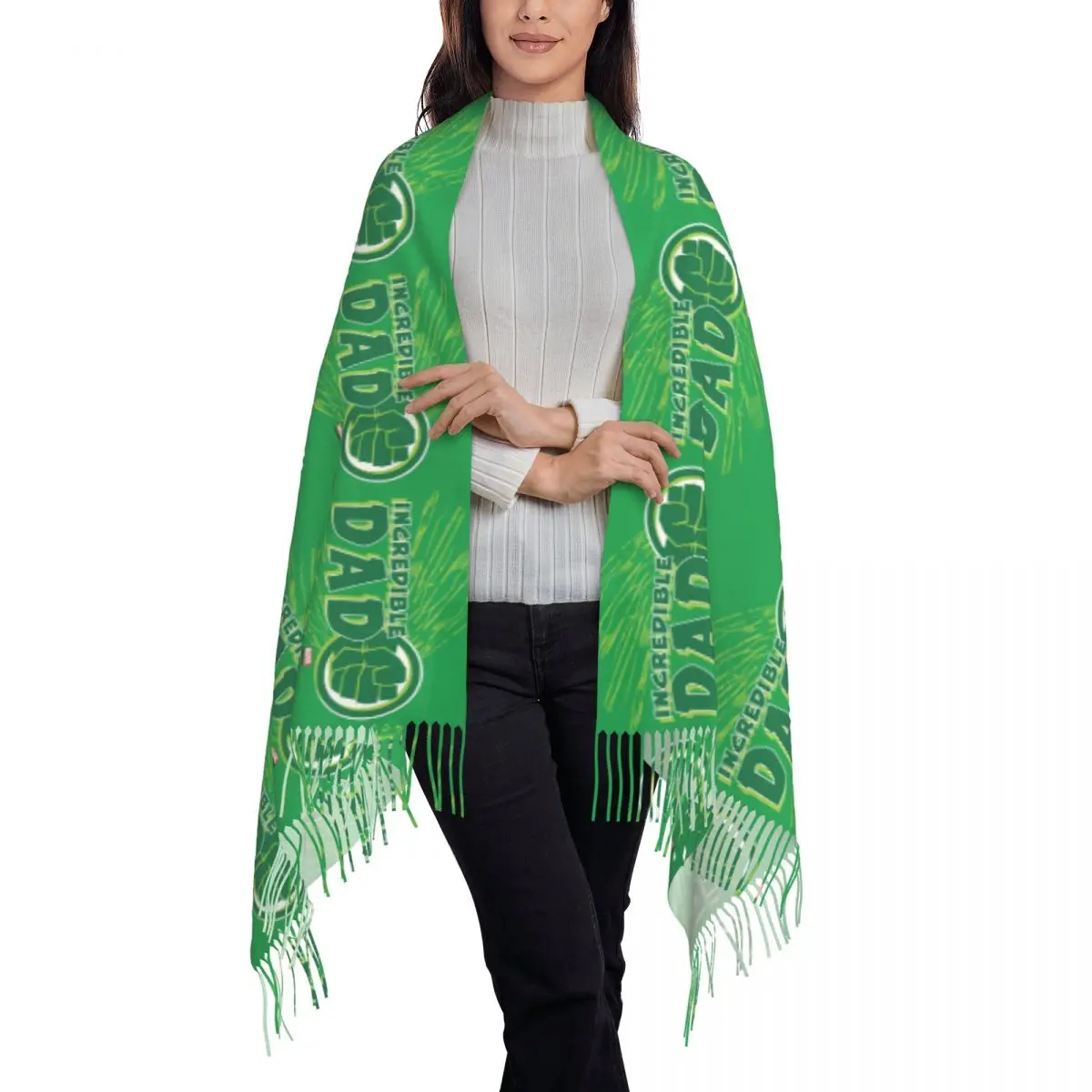Оригинальные женские шарфы Hulk Incredible Dad женский шарф с кисточками зимние осенние