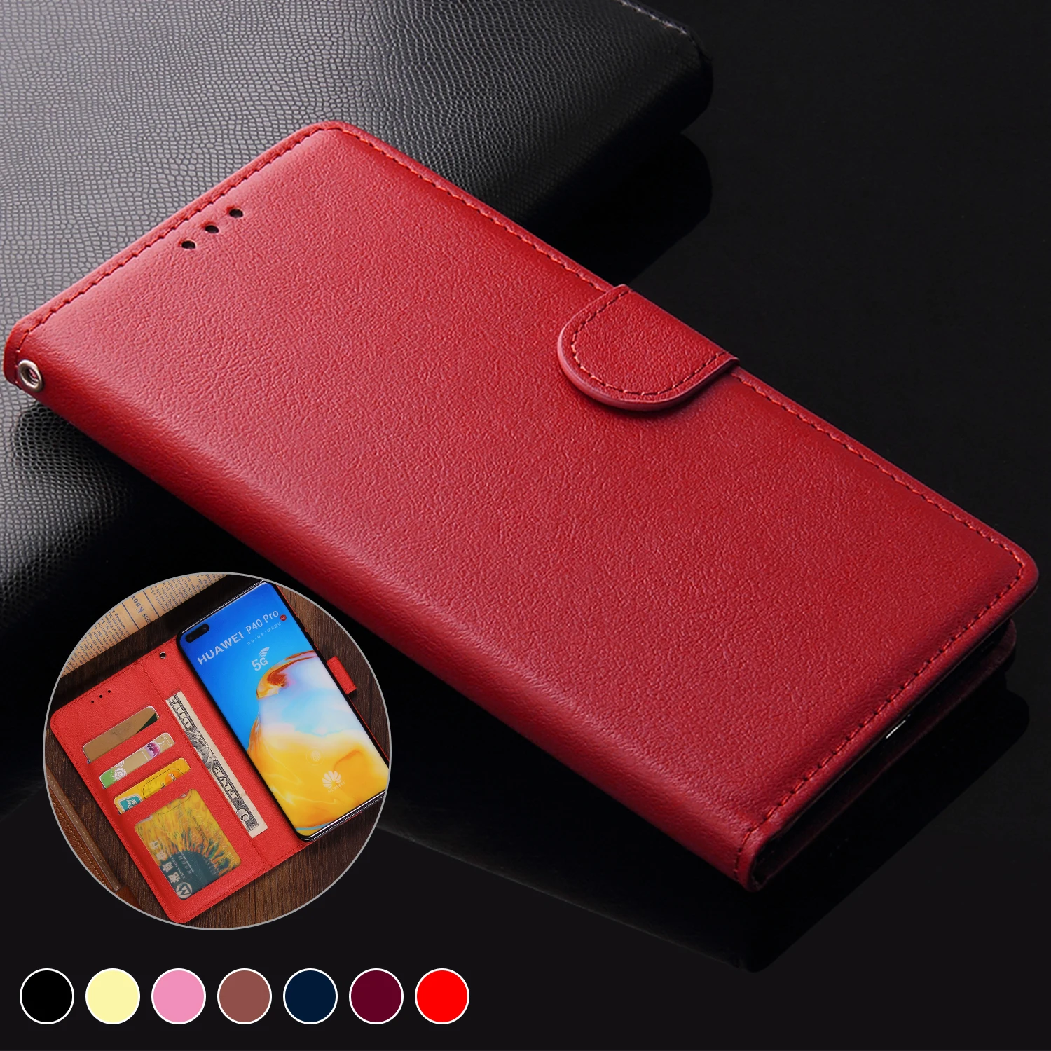 

Leather Flip Case Magnetic Wallet Cases for Xiaomi Redmi Poco C55 C40 X4 M4 M5 X3 F3 F2 Pro K50 K40s K40 K30 Card Slots Cover