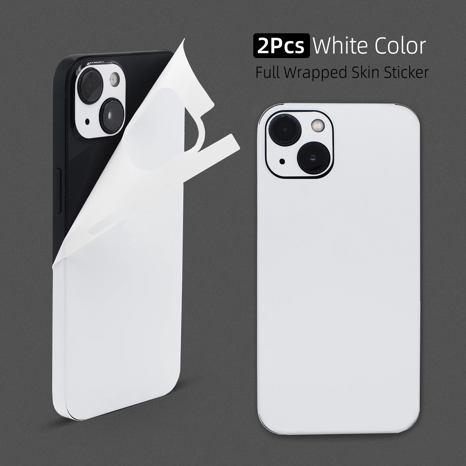 

2Pcs White Color Full Wrapped Antioxidant Cover Skin Sticker for iPhone 6 6s 7 8 Plus X Xs XR 11 12 13 Pro Max Mini SE2