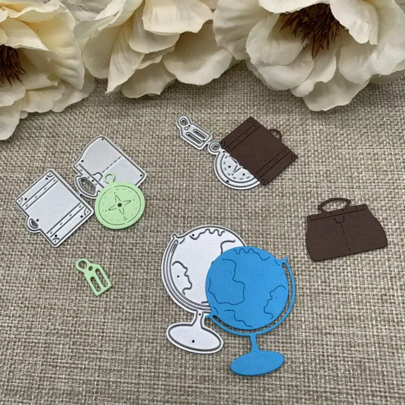 

Шары для путешествий чемодан компас металлические штампы трафареты для «сделай сам» Скрапбукинг декоративная ручная работа штамповочный шаблон форма