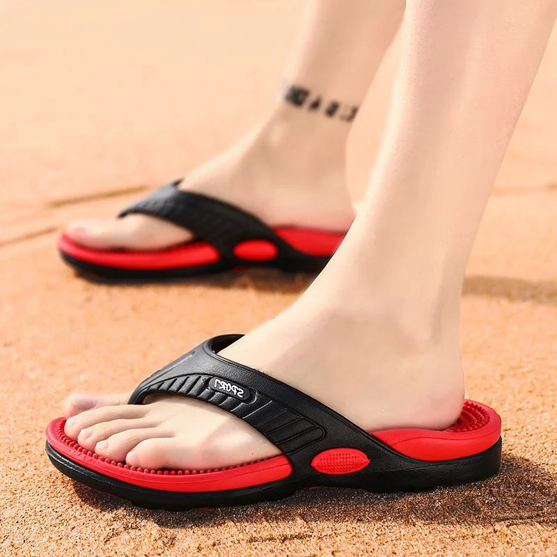 

Мужские массажные шлепанцы, повседневная обувь, сланцы, удобные дышащие пляжные сандалии, лето 2023