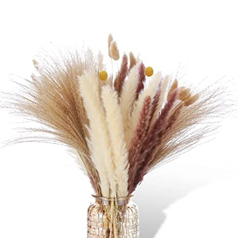 

Новинка, 60 шт., декоративная натуральная сухая пампасная трава, трава, папапас, трава, хвост, трава, краб, Билли-шары для свадебной композиции ...