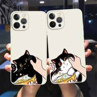 cute pinch face animal cat phone case for iphone 11 12 13 pro max x xr xs max 78 plus se 2020 white soft silicone back cover