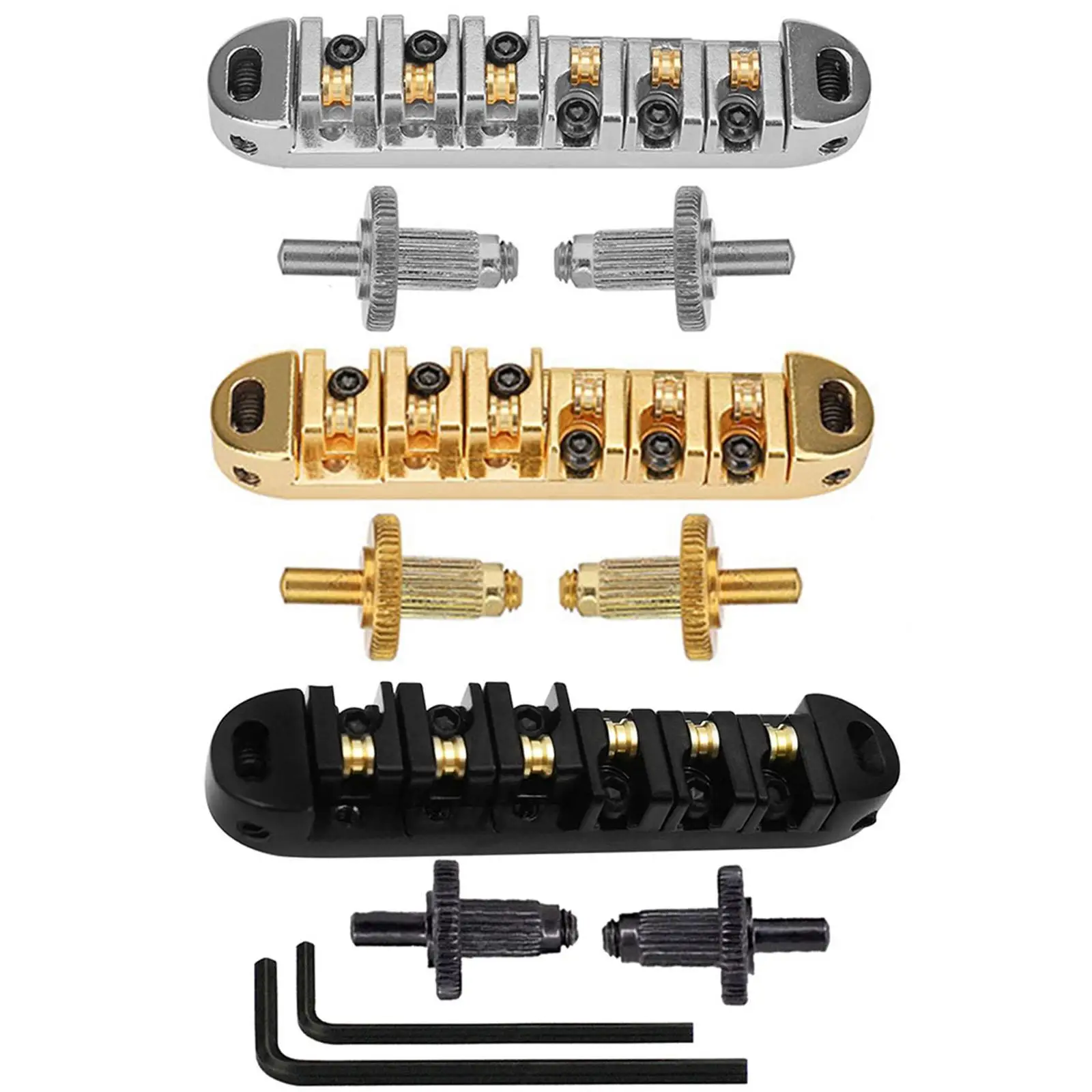 

Durable Guitar Replacement Parts Set Locking Bridge Electric Guitar Parts Guitar Roller Saddle Bridge Kits for Replacement Gift