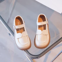 children leather shoes 2022 spring new girls british style retro solid color kids fashion uniform loafers for performance simple