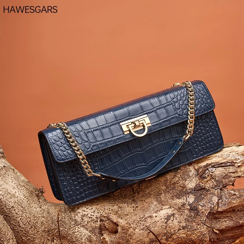 

Новая женская кожаная модная сумка hawescigar на цепочке, модная универсальная сумка-мессенджер, сумка для подмышек