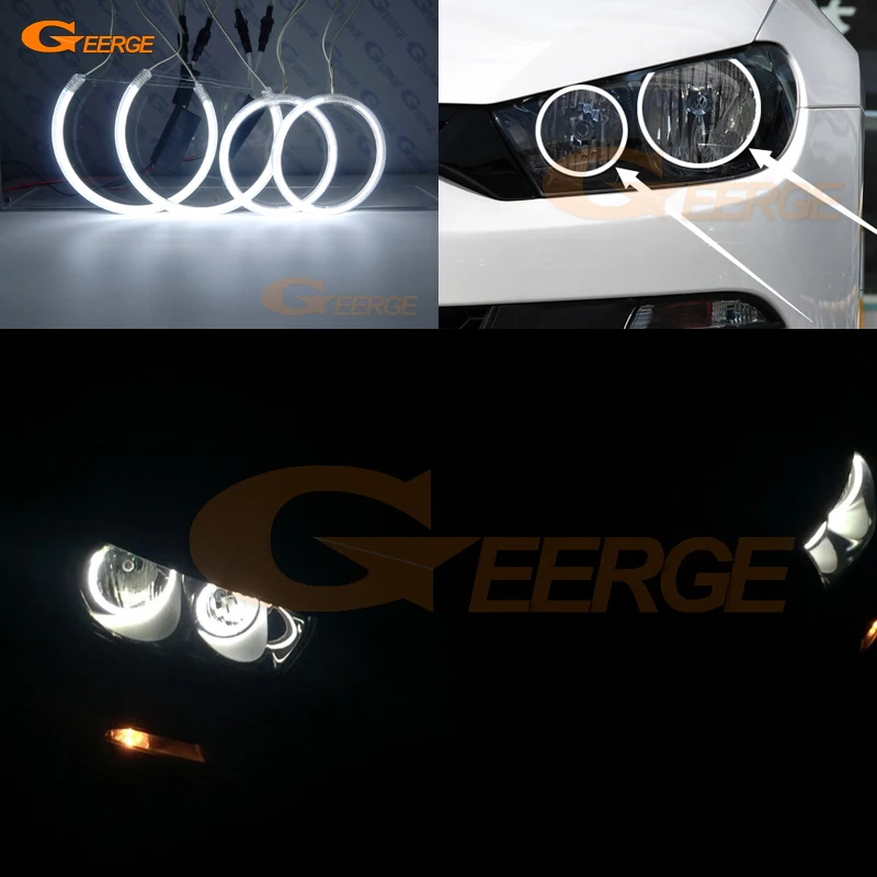 Фото Для Volkswagen VW Scirocco III 2008-2013 пред Facelift головной светильник отличный ультра яркий CCFL ангельские глазки набор колец Дневной светильник №1