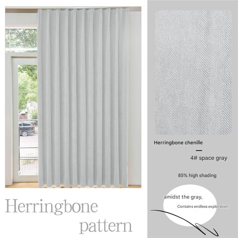 Матча зеленые жаккардовые шторы с узором елочка простые светозащитные для