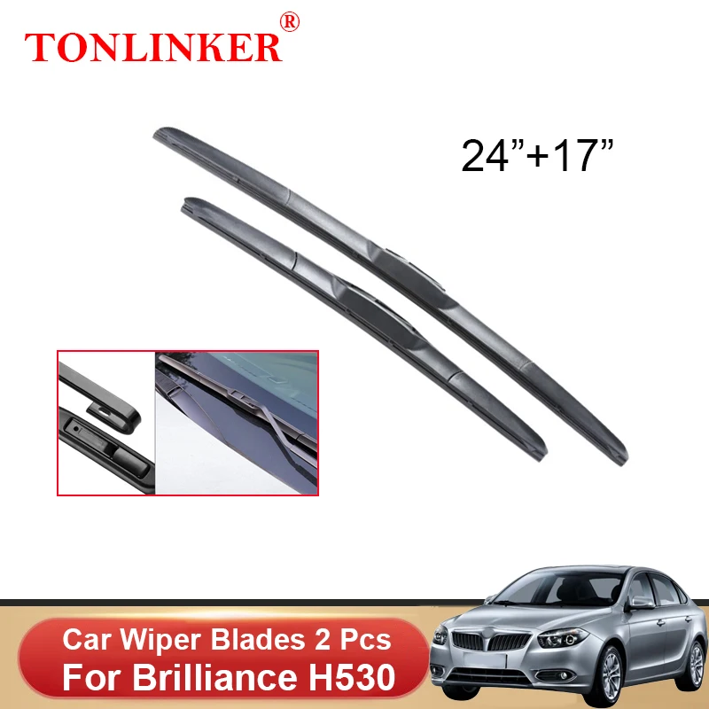 

TONLINKER Car Wiper Blades For Brilliance H530 2014 2015 2016 2017 Car Accessories Front Windscreen Wiper Blade Brushes Cutter