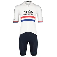 2022 new mens team cycling short sleeve jersey with bib shorts summer set redblue