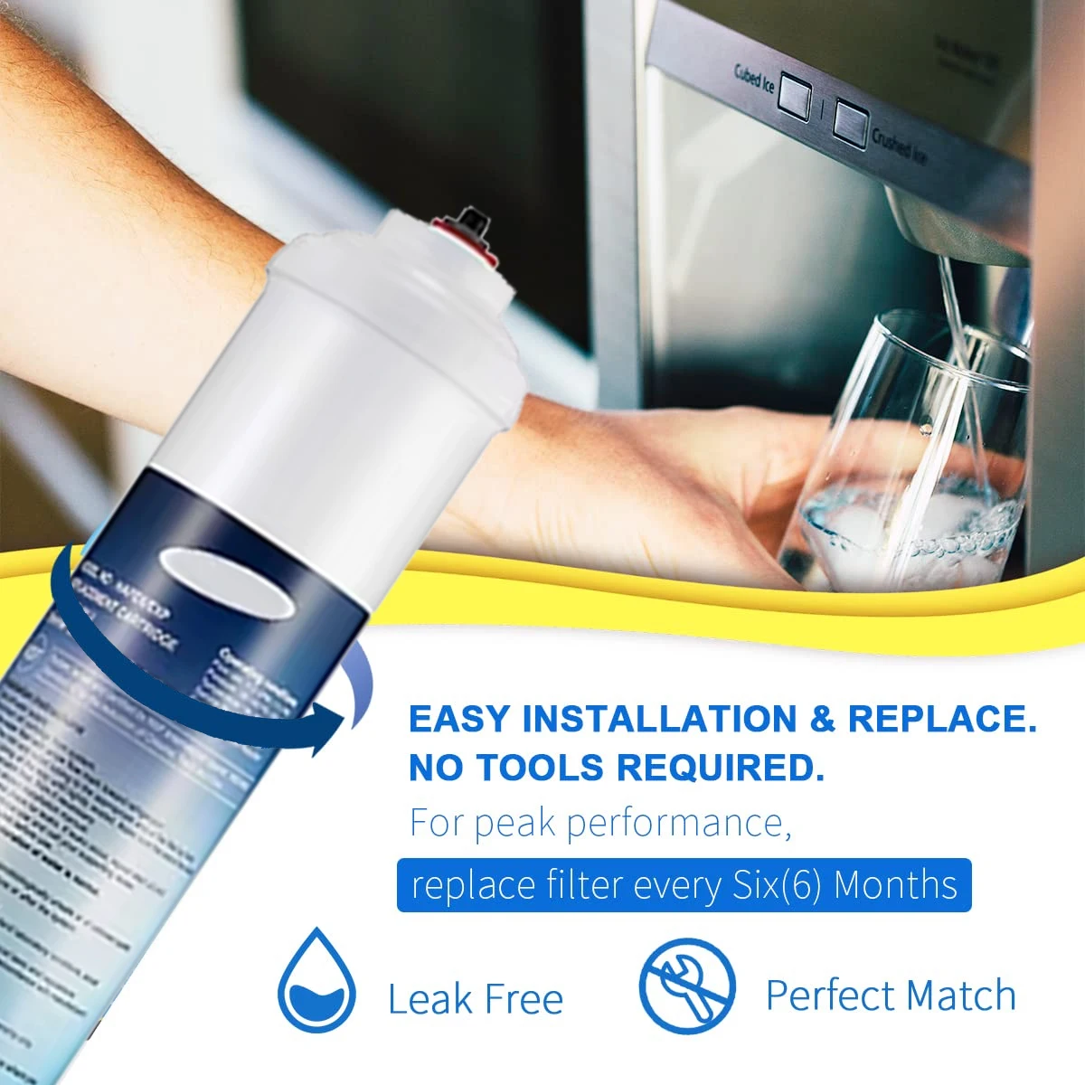 Замена встроенного фильтра для воды GE GXRTQR GXRTDQ 4378411 RB Samsung HAFEX/EXP DA29-10105J Whirlpool WHKF-IMTO