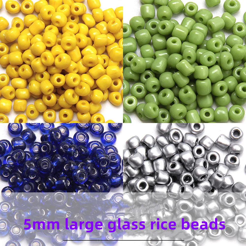 

5mm glass rice beads DIY jewelry accessories beading material wholesale