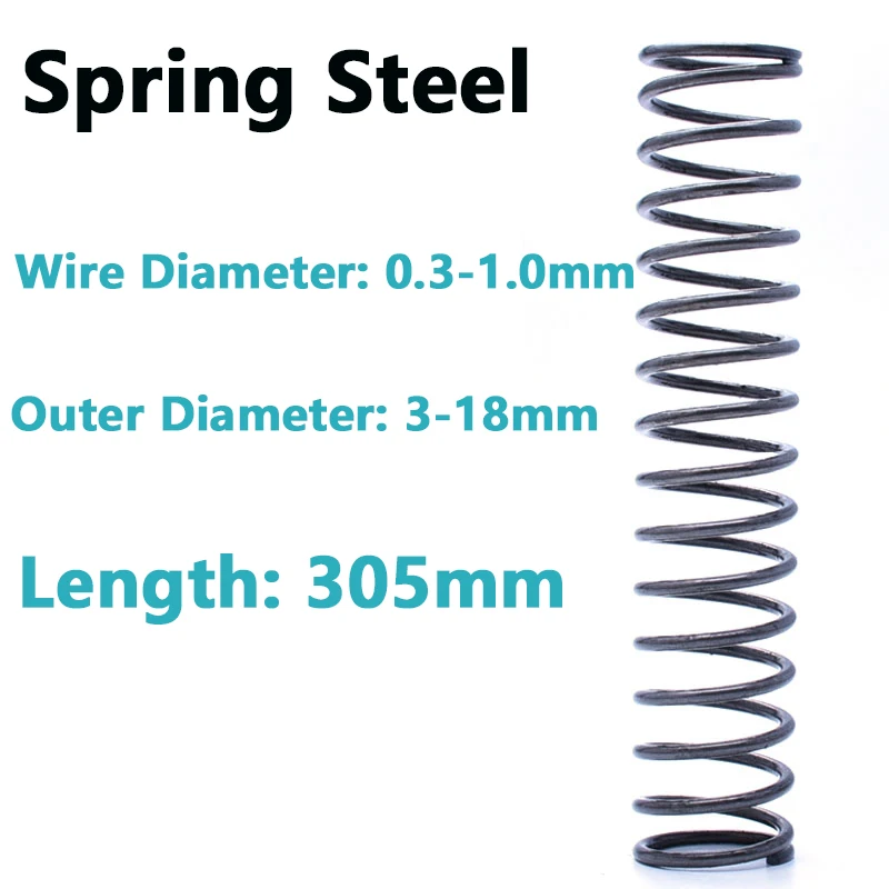 

Пружина из стали Пружина компрессионная пружина Y-образная Дробильная пружина задняя пружина Диаметр 0,3-1,0 мм Длина 305 мм