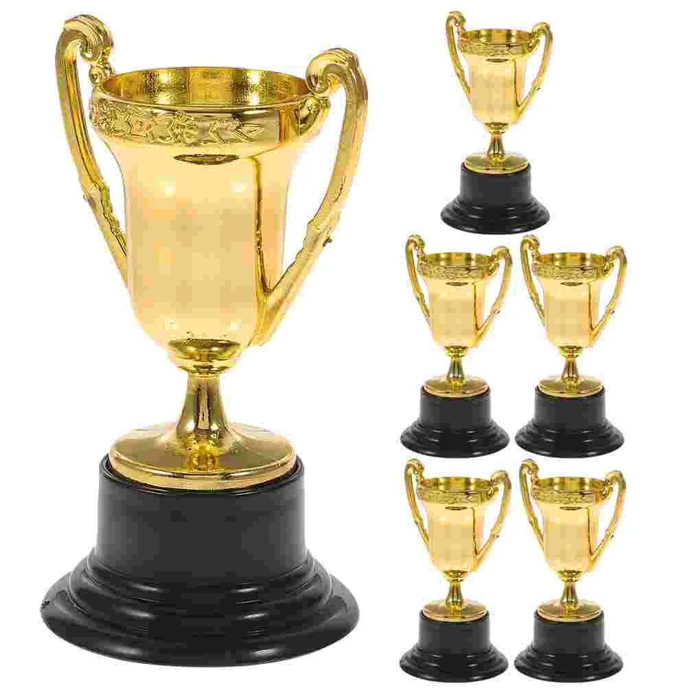 

6 Pcs Football Toys Mini Trophy Kids Sports Party Favors Small Plastic Awards Early Learning Trophies Cup Children Soccer