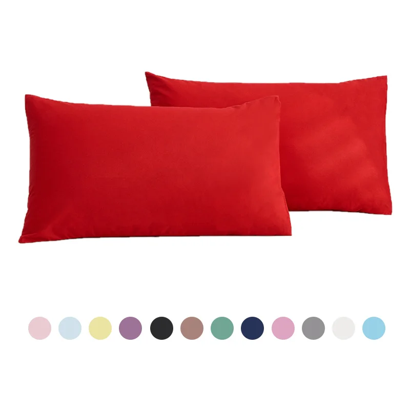 

1/2pcs 100% Cotton Hotel Pillowcase Solid Color Pillow Cover 48*74cm Pillow Case Home Bed Bedding for Standard Size Grade A