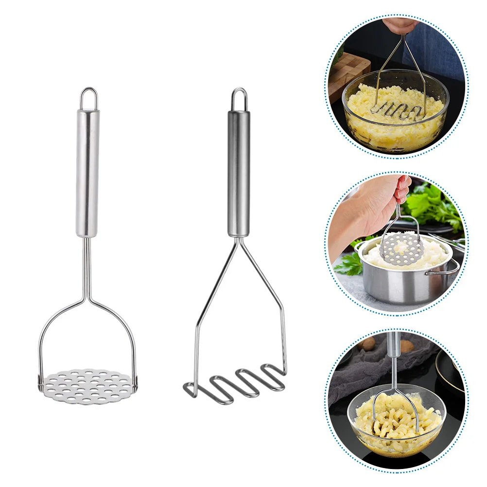 

2 Pcs Potato Masher Potatoe Masher Vegetables Masher Grinder Metal Potato Crusher Stainless Steel Food Ricer