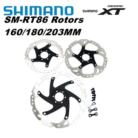 Роторы SHIMANO RT86 DEORE XT SM-RT86 Тормозной ротор с защитой от ослабленных затяжек Better RT76 RT66 160/180/203 мм Серия M8000