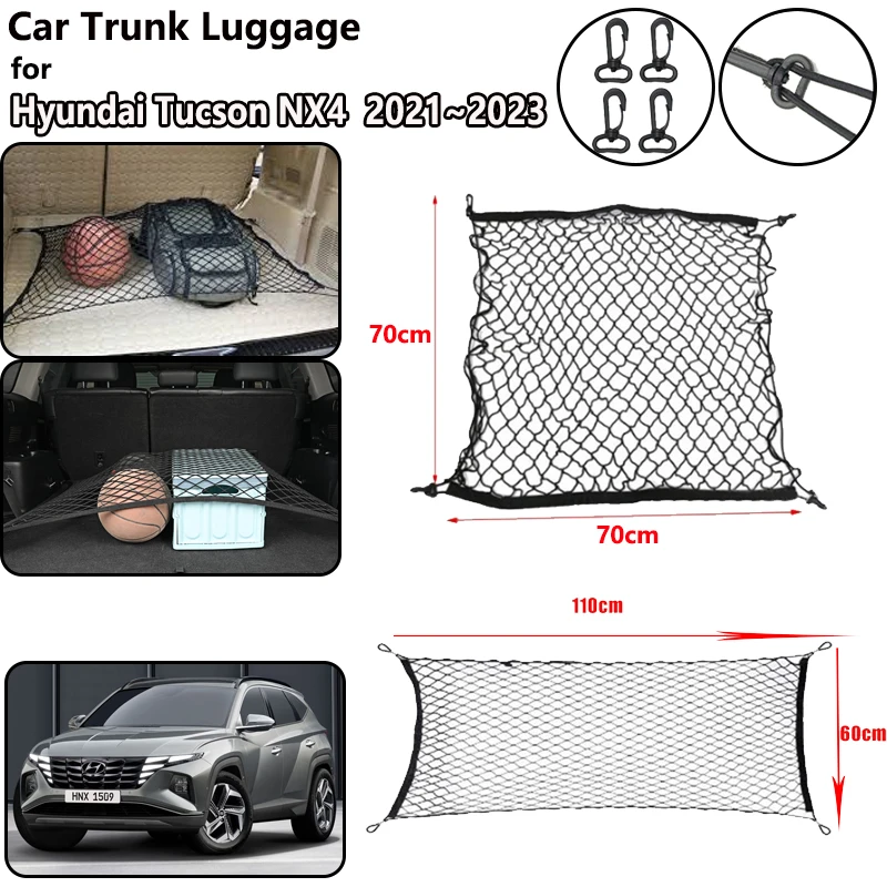 Car Trunk Network Mesh for Hyundai Tucson NX4 2021 2022 2023 Auto Accessories Luggages Fixed  Elastic Storage Cargo Organize Bag