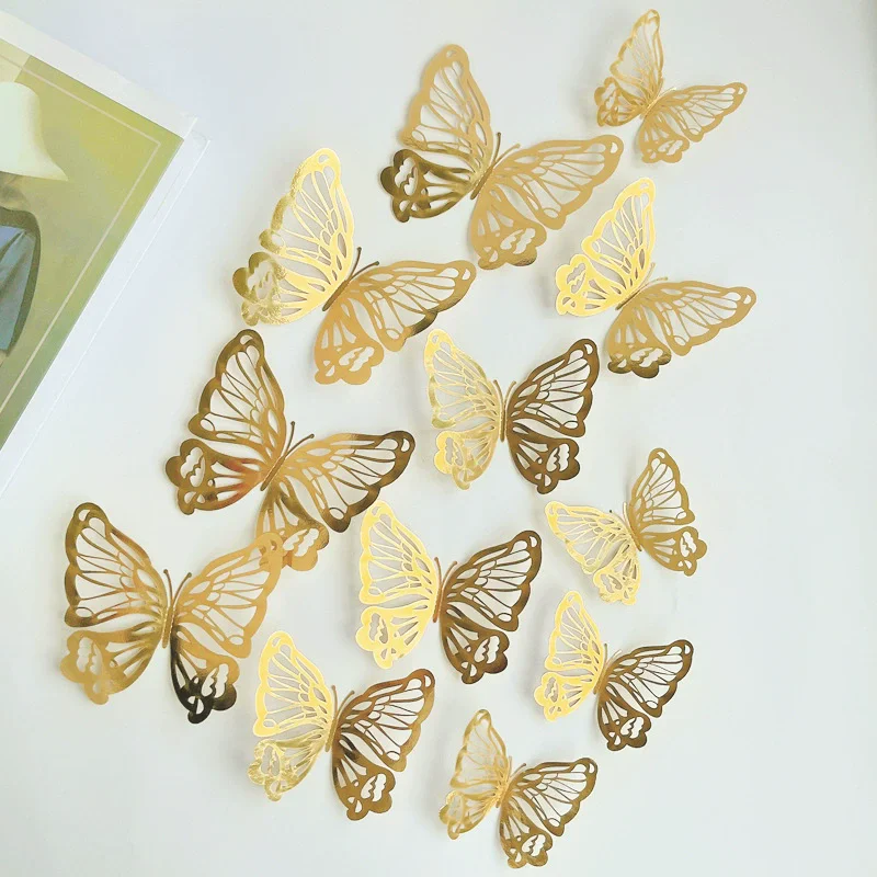 

3D наклейки на стену бабочка бумага 12 шт