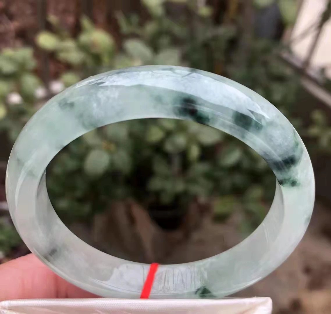 

Ice Floating Emerald Bangle Natural Myanmar Jadeite Bracelet Delicate Jade Woman Handring Elegant Noble Jewelry