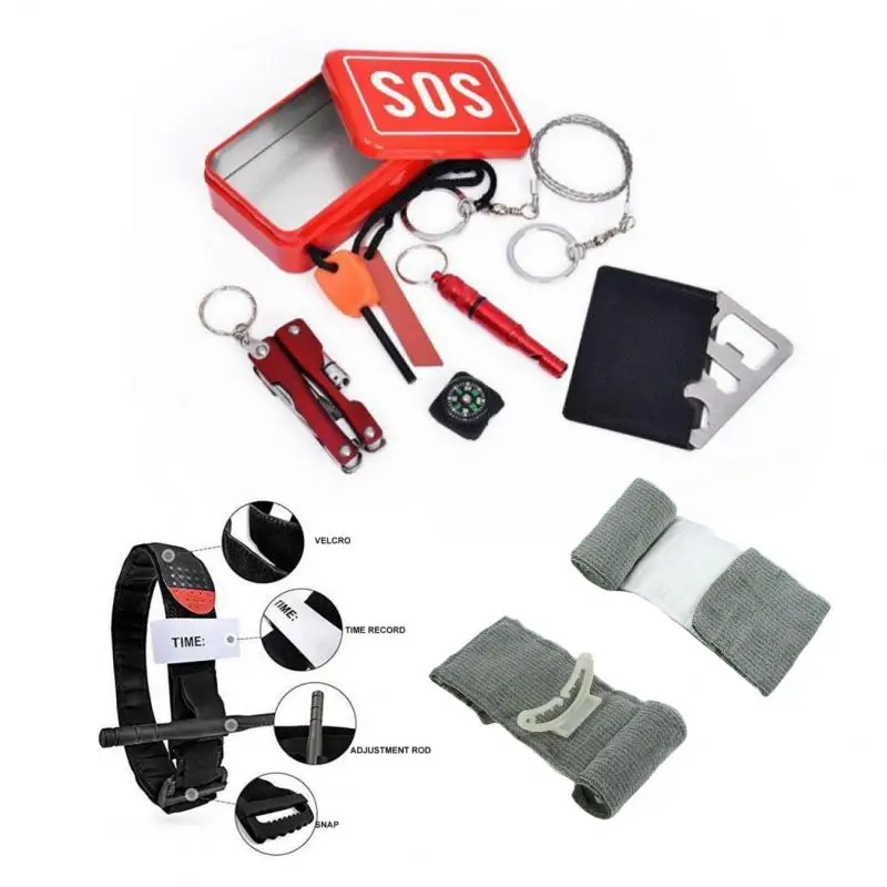 

Tactical Tourniquet SOS Emergency Survival Kit First Aid Bandage Hemostasis Belt Scissors Trauma Shear Safety Survival Tools