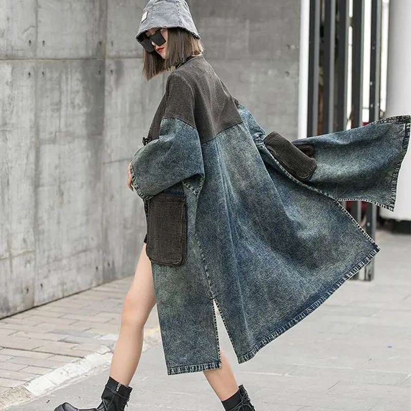 Осенние новые модные джинсовые куртки с вентиляционным отверстием женские