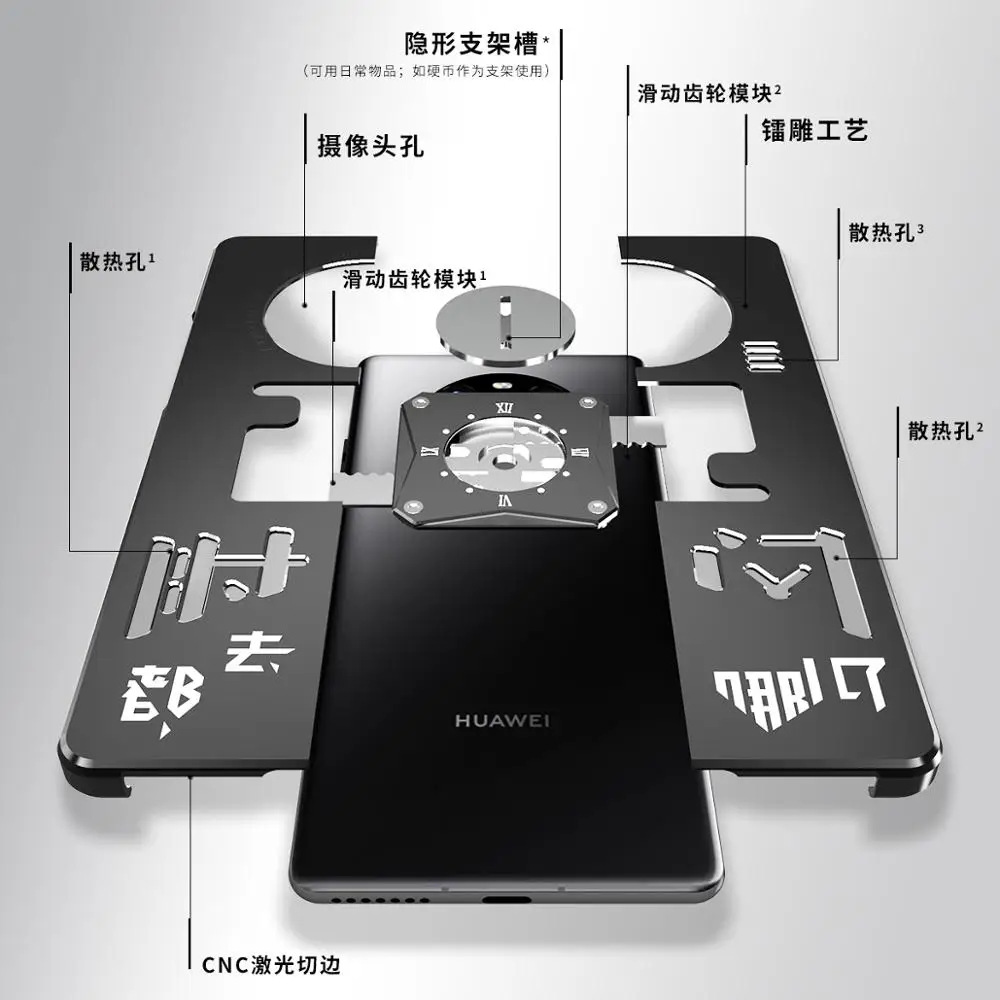 Shockproof Case For Huawei P40 Pro Case Luxury Metal Back Cover Mechanical Funda For Huawei Mate 30 Mate30 Pro Plus Cases Coque