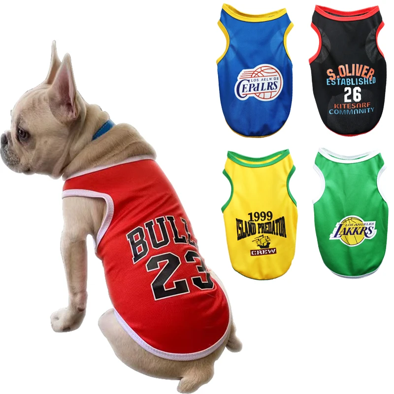 

Summer Mesh Breathable Dog Clothes Schnauzer Teddy Sport Dog Jersey Basketball Clothing Puppy T-Shirts Summer Pet Cat Shirts