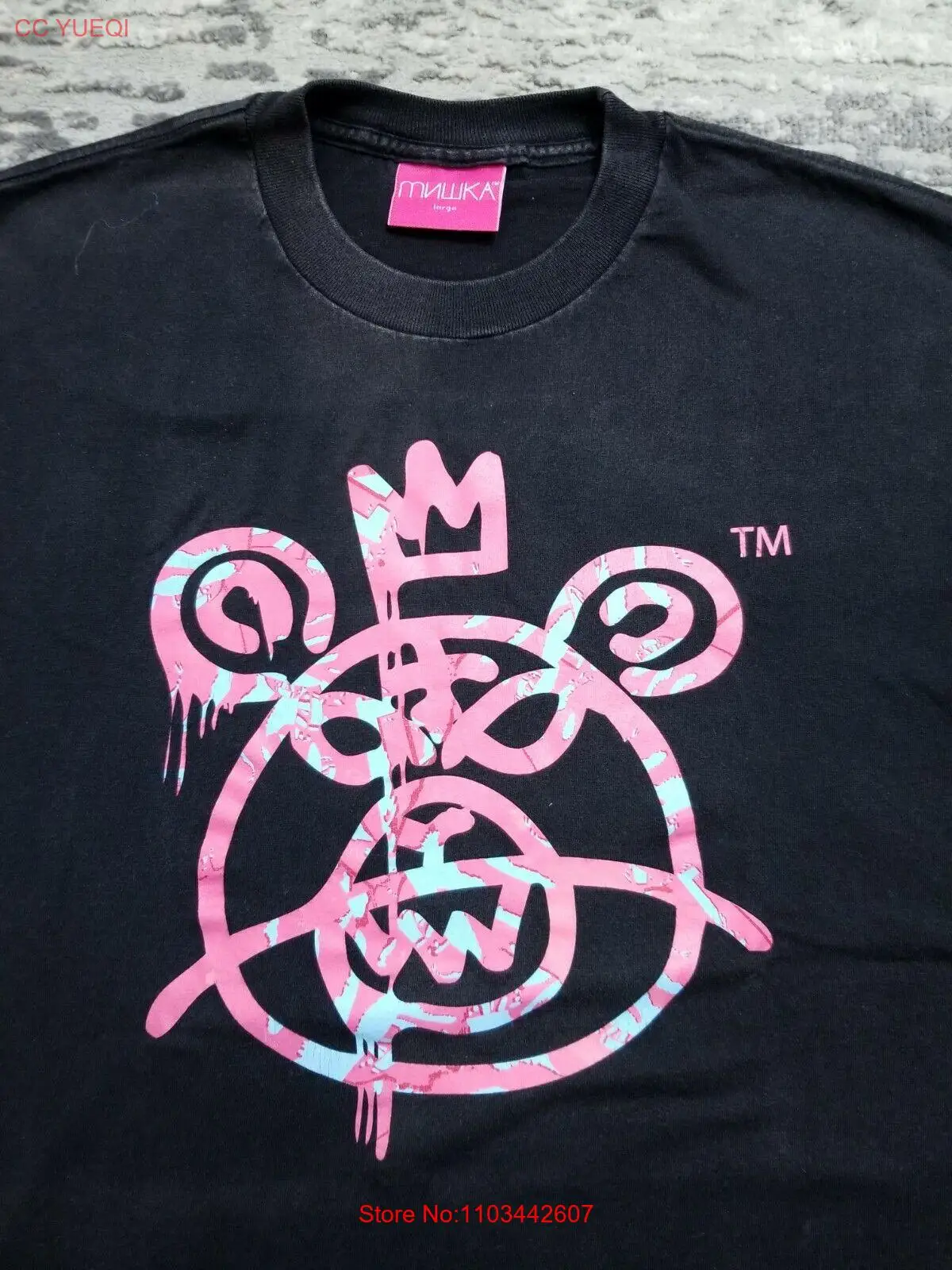 Винтажная Футболка MNWKA с изображением мишки и короны художественная черная