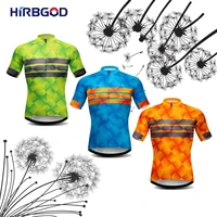 hirbgod mens summer breathable cycling jersey pro team mtb with reflective effect sportwear clothing coolmax shirt maillot