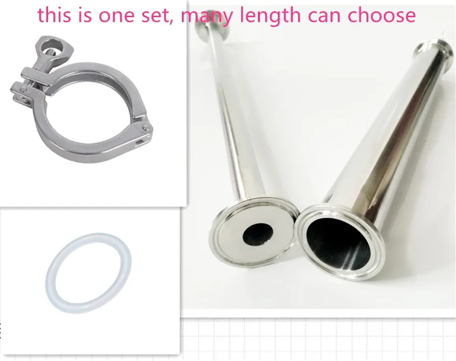 

SS304 OD 2" 51MM Sanitary Spool Tube With 64MM Ferrule Flange+Moonshine+Tri Clamp Pipe Fittings Length 4 6 8 12 18 24inch