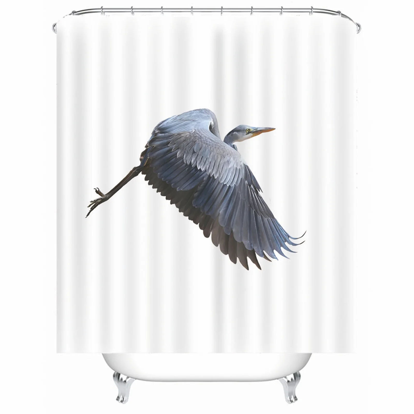

Shower Curtain 2 61 Polyester Flying Eagle White Mold & Mildew Resistant Waterproofwith Rustproof Grommets Hooks