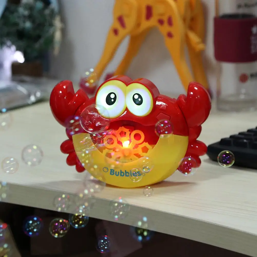 

Children's Cute Electric Crab Bubble Soap Machine With Light Music Toys Baby Bath Supplies Bath Bathroom Toys for Kids
